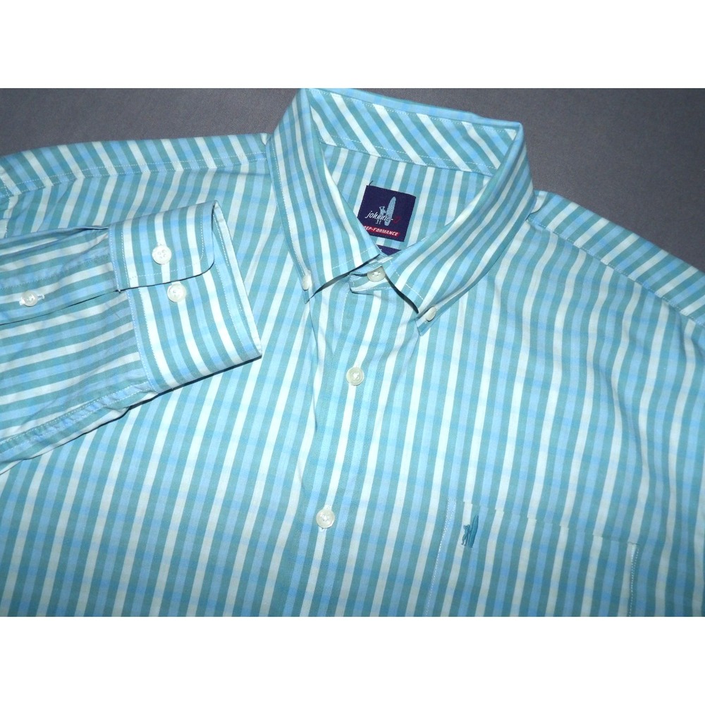 johnnie-O Prep Performance Stretch Long Sleeved Plaid Button Up Shirt Men's XL